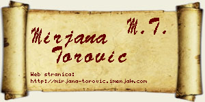 Mirjana Torović vizit kartica